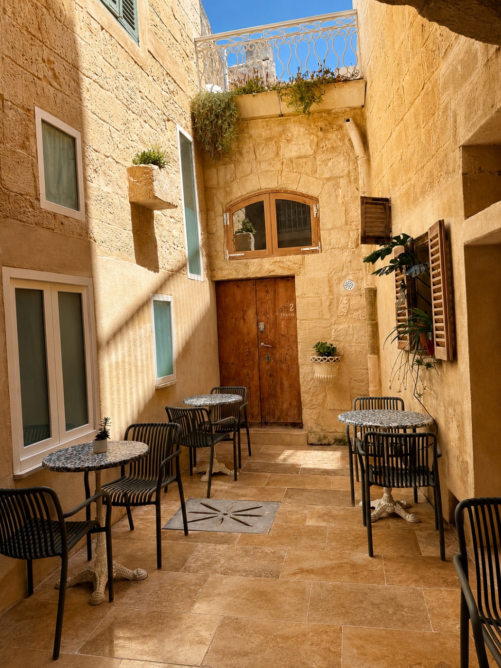 Restored Maltese heritage house facade in Rabat